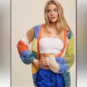 NEW Chunky Multi Patch Cardigan